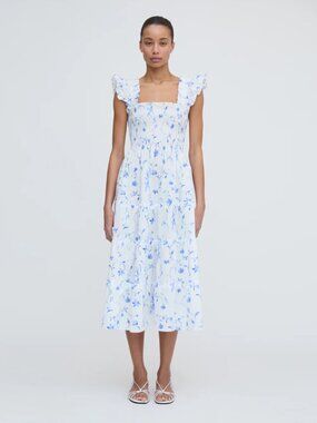 Hill House The Ellie Nap Dress in Blue White XS